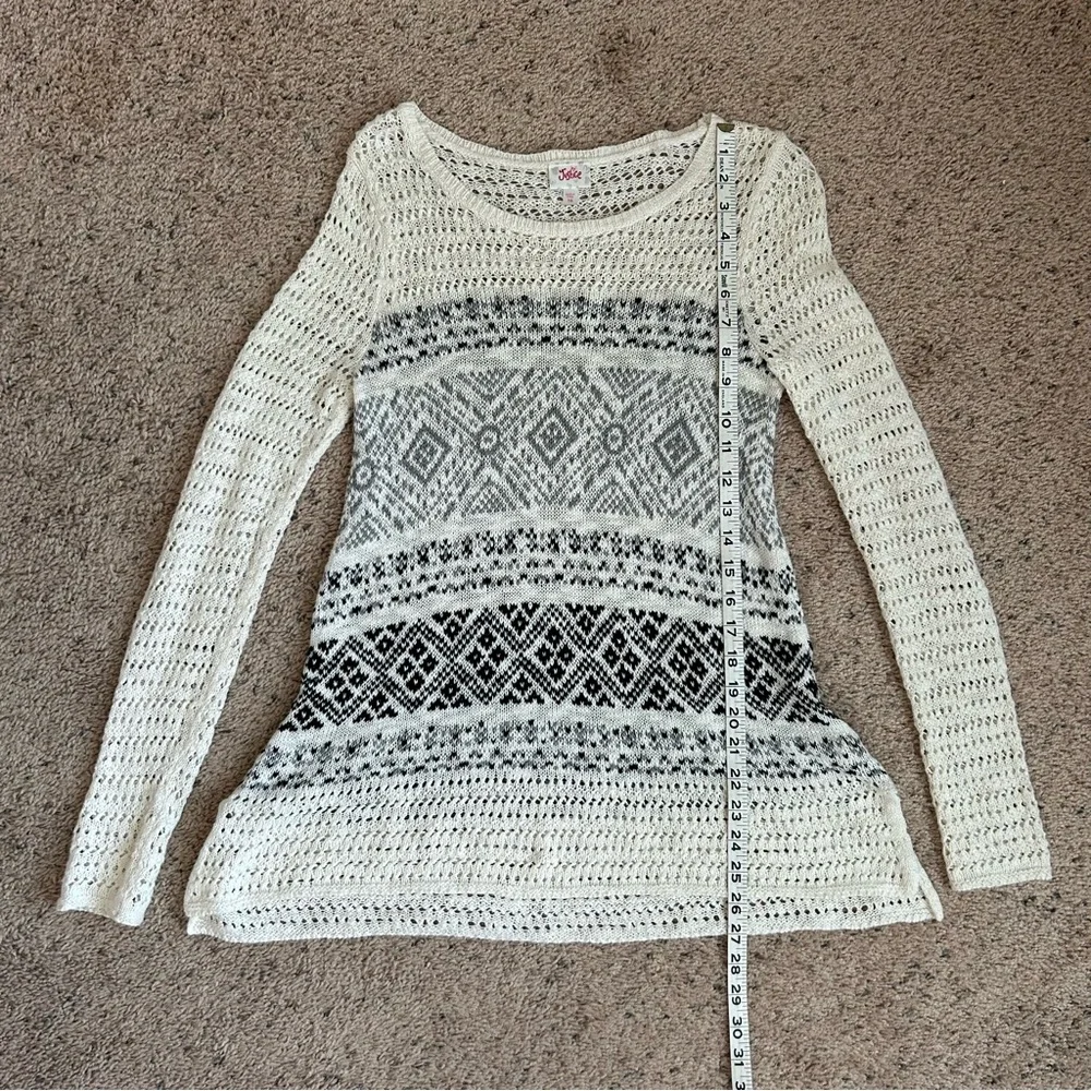 Justice Cream Crocheted Pullover Crew Neck Open Sweater / Sweater Dress Size 16